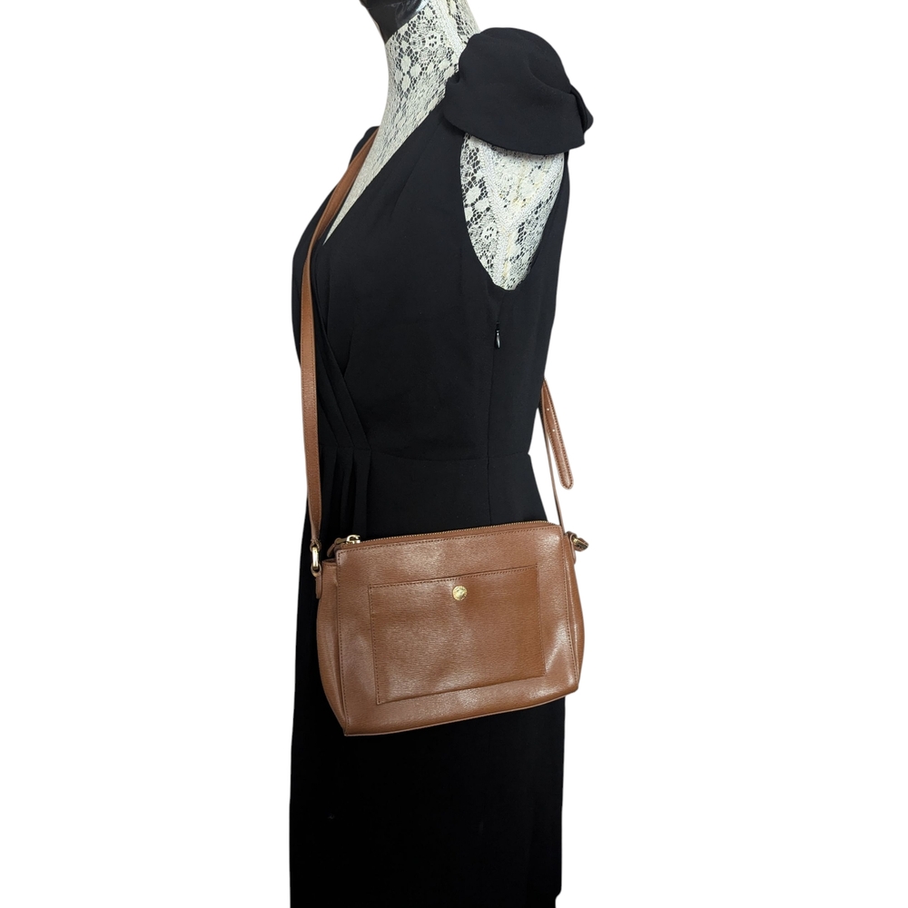 Lauren Ralph Lauren Brown Leather Crossbody/Shoulder Bag - Picture 3 of 15